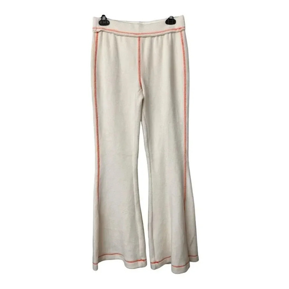 Out From Under Fleece Flare Pants Urban Outfitters Cream White and Red Pull On - Picture 4 of 10